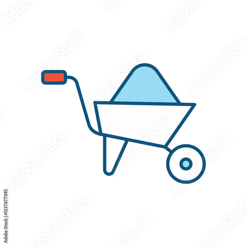 Wheelbarrow vector icon 