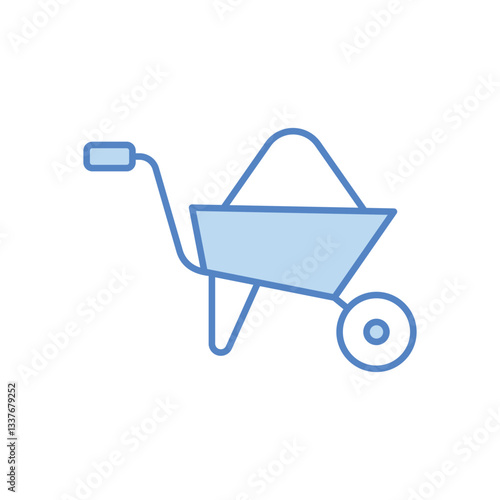 Wheelbarrow vector icon 