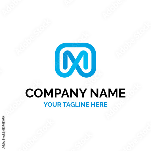 M Letter Infinity Loop Connect Logo Vector Abstract Illustration Icon Design Template Element 