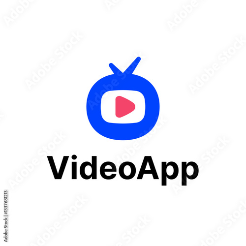 Video Television Tube Player Logo Vector Abstract Illustration Icon Design Template Element 