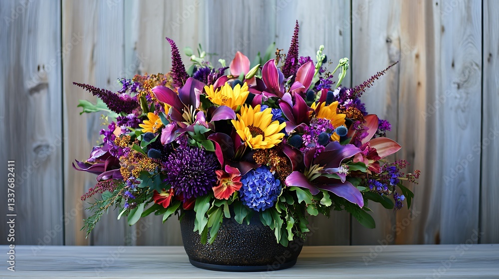 Fototapeta premium Colorful Floral Arrangement for a Celebration / お祝いのためのカラフルなフローラルアレンジメント
