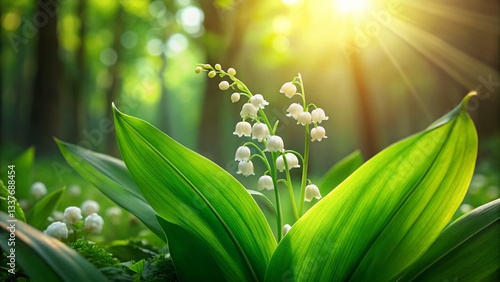 Lush Forest Lily of the Valley Bokeh - Delicate Spring Flowers