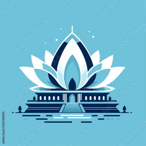lotus temple vector illustration
