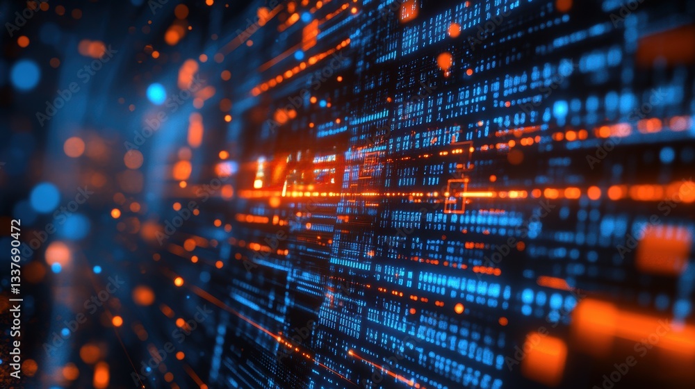 A computer screen with a blue background and orange lines A computer screen with a blue background and orange lines