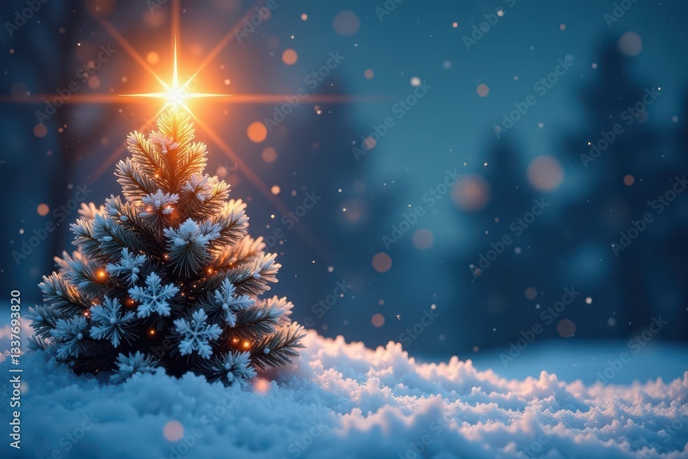 Naklejka premium Brilliant silver star, intense winter radiance, holiday greeting , greeting, texture