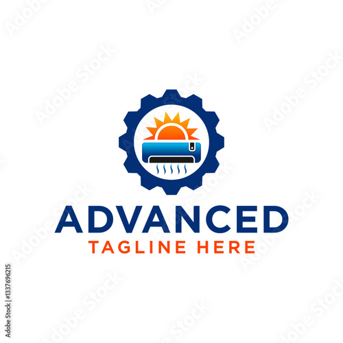 HVAC or air conditioning and heating illustration logo