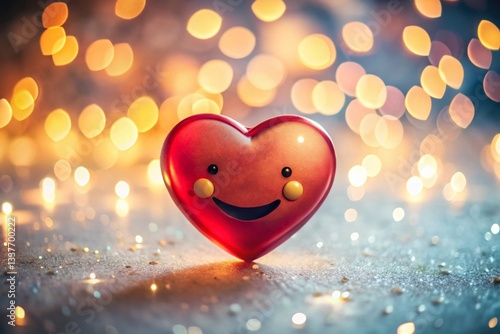 Macro Happy Heart Emoticon Chat Bubble - Valentine's Day Love