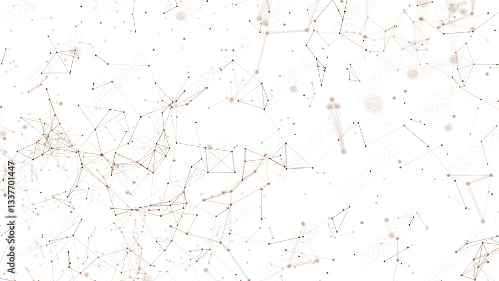 Internet of things connection science effect. Digital network plexus blockchain technology connecting dot network web abstract on white background