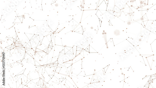 Obraz na płótnie Internet of things connection science effect. Digital network plexus blockchain technology connecting dot network web abstract on white background w salonie