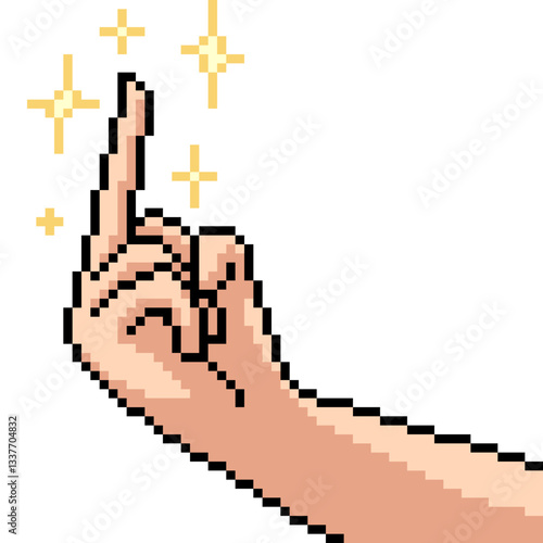 pixel art of rude middle finger