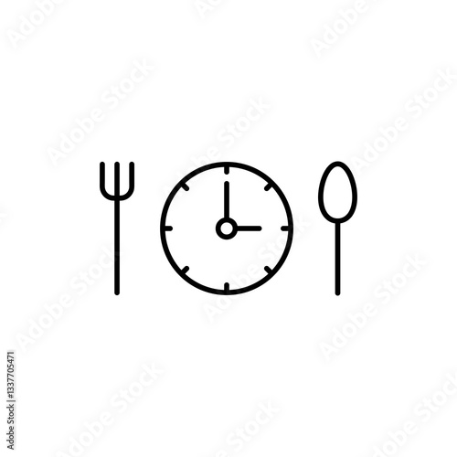 Intermittent fasting icon, vector simple flat black linear illustration for web and app..eps