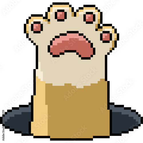 pixel art of cat paw greeting