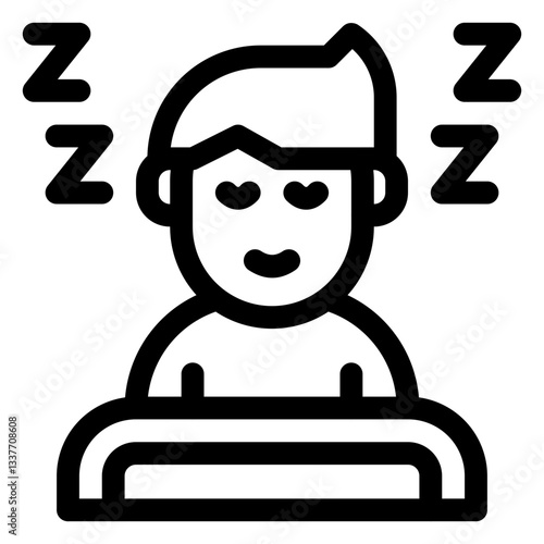 sleep outline icon and illustration
