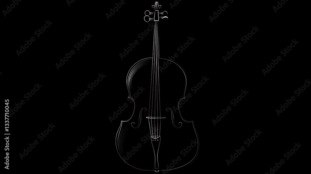Fototapeta premium Elegant black cello on a dark background, showcasing craftsmanship
