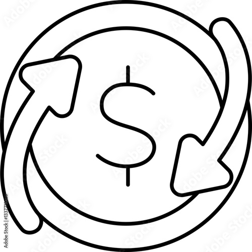 Finances - economy - business - icon black line
