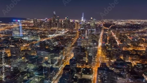 Wallpaper Mural Aerial view the night city  Torontodigital.ca