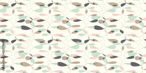 Doodle shapes background. Seamless pattern. Vector. らくがきイラストパターン