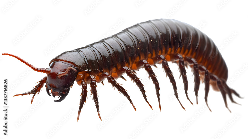 Fototapeta premium High-Resolution Millipede Side Perspective - Isolated PNG