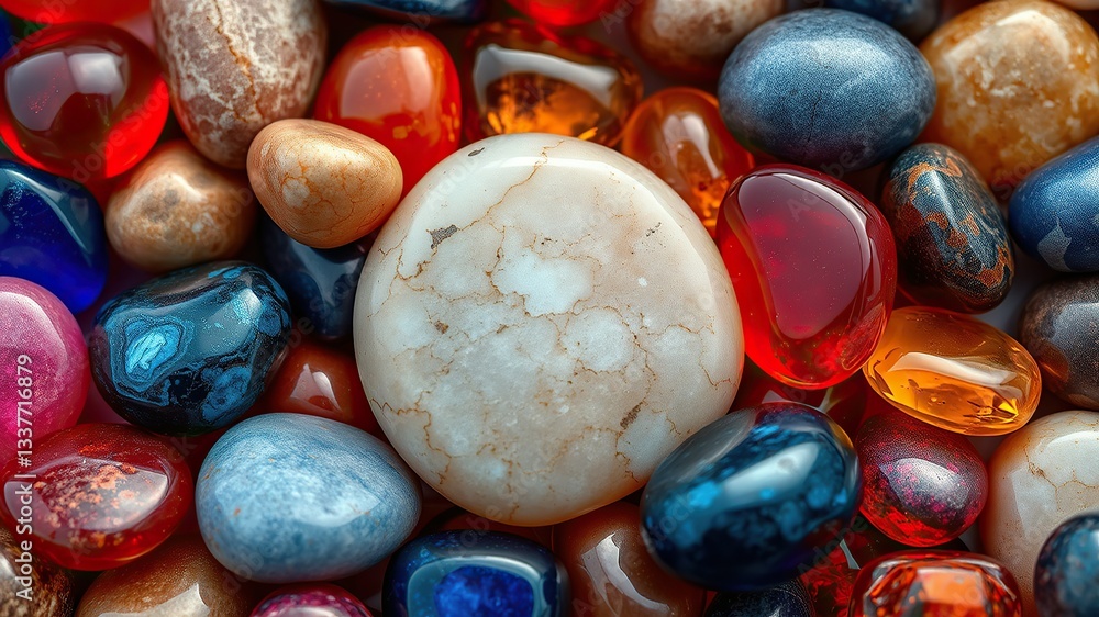 mesmerizing of a riverbed adorned with polished stones and pebbles, showcasing meticulous craftsmanship of Mother Earth mesmerizing of a riverbed adorned with polished stones and pebbles, showcasing meticulous craftsmanship of Mother Earth