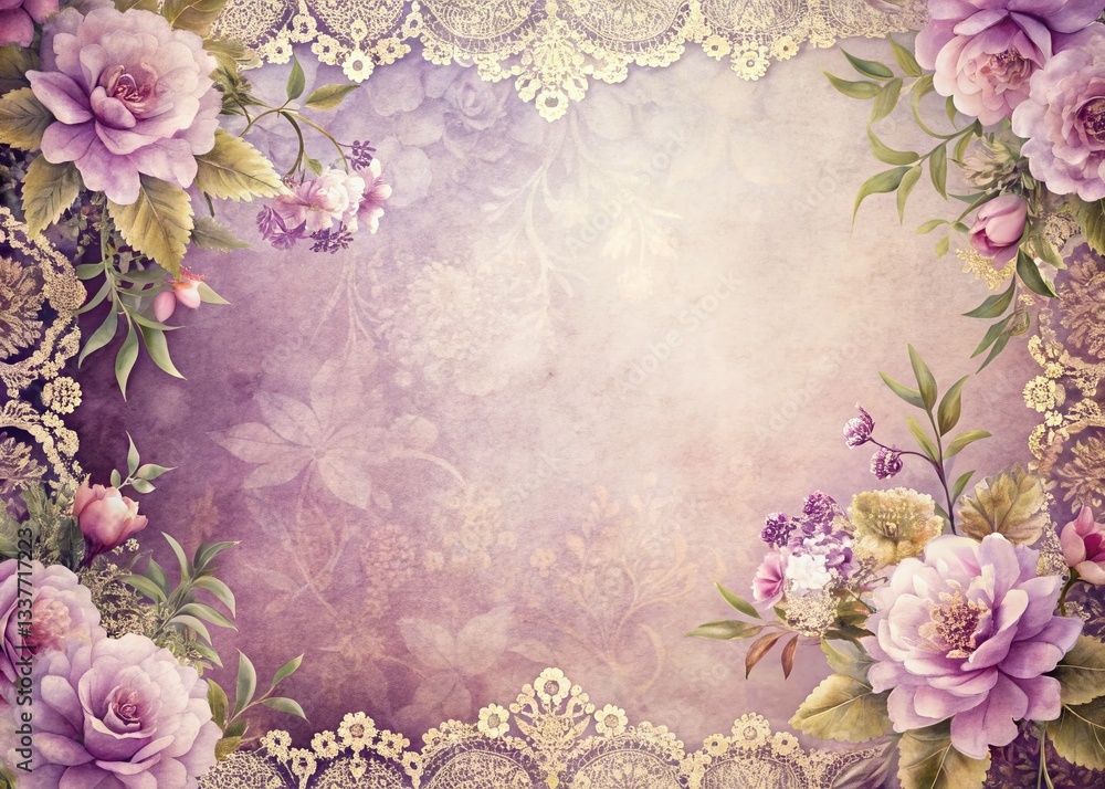 Mauve Floral Victorian Paper Pattern: Double Exposure Stock Photo Mauve Floral Victorian Paper Pattern: Double Exposure Stock Photo