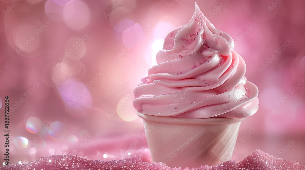 Modern flyer template for advertising ice cream in waffle cups. beauty, fantasy Modern flyer template for advertising ice cream in waffle cups. beauty, fantasy