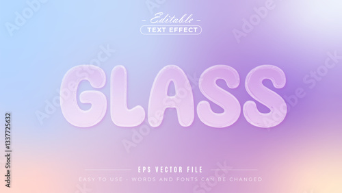 Glass Text Effect. Editable text effect.