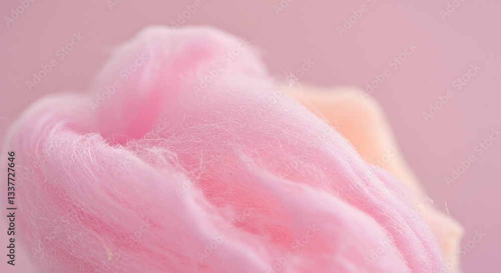 A close up photograph featuring fluffy pink candy floss A close up photograph featuring fluffy pink candy floss
