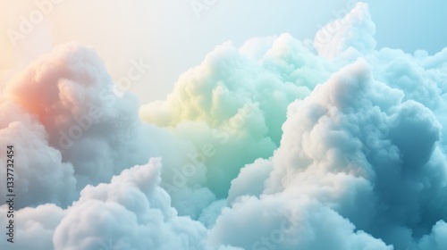 smooth clouds in green, blue, red, and yellow colors
