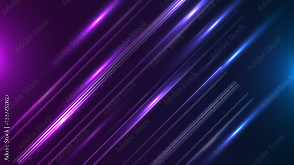 Naklejka premium Realistic neon lights background