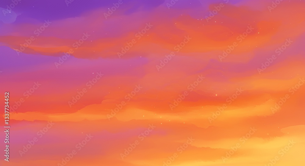 Fototapeta premium A beautiful painted depiction of the sky with clouds and stars