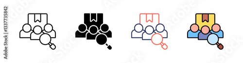 Competitor Analysis Multi Style Icon Set Vector 