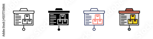 Presentation Multi Style Icon Set Vector 