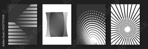 abstract geometric patterns with lines in minimalist style poster vector background, for posters, festivals, music, parties, and trendy banners