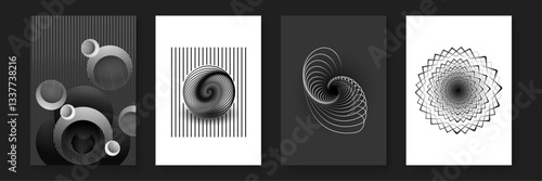 dynamic lines patterns displayed on contrasting backgrounds showcasing intricate design elements and artistic poster vector background. Ideal design for social media, banner, ads