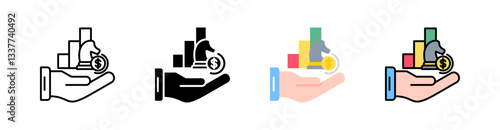 Sales Strategy Multi Style Icon Set Vector 