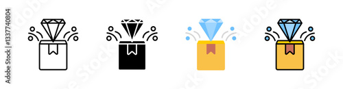Product Launch Multi Style Icon Set Vector 