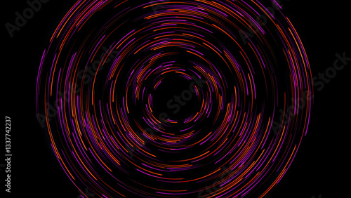 Obraz na płótnie High speed red, purple line abstract technology background digital fiber hi tech concept. speed light circle line motion blur on dark background, data transfer simulation. w salonie