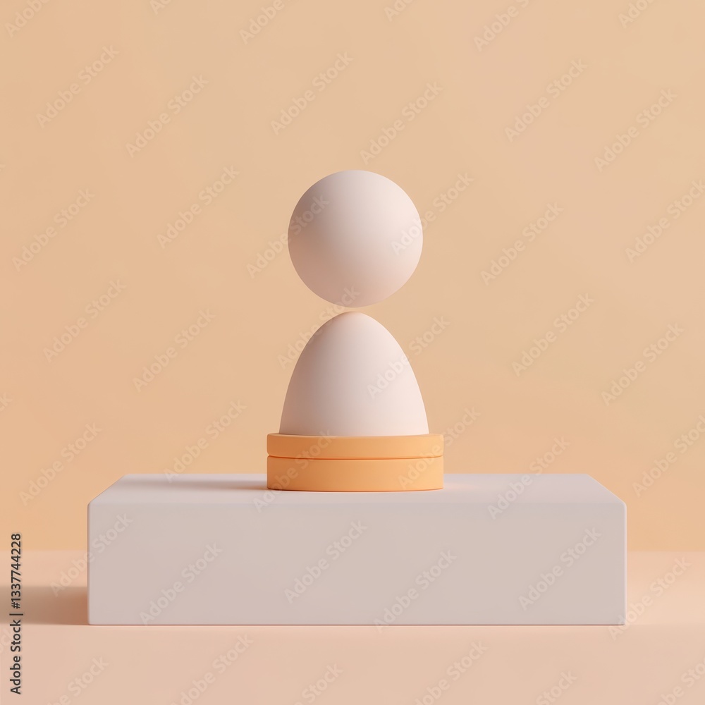Minimalist Icon of Leadership in 3D Style on Isolated Background Minimalist Icon of Leadership in 3D Style on Isolated Background