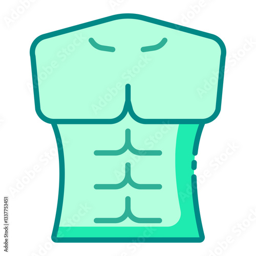 ABS green filled line icon for core and abdominal muscle workouts