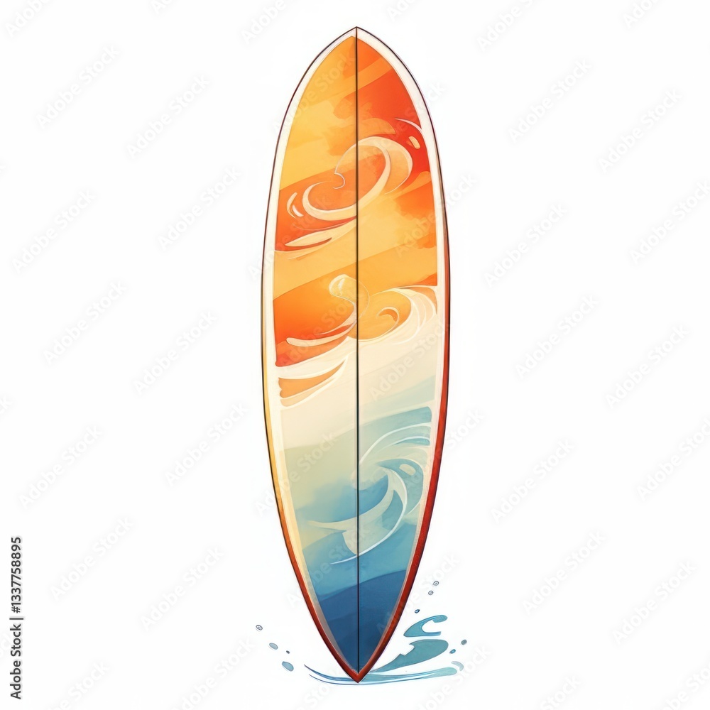 Retro surfboard, beach pattern, retro Colors, 70’s Retro surfboard, beach pattern, retro Colors, 70’s