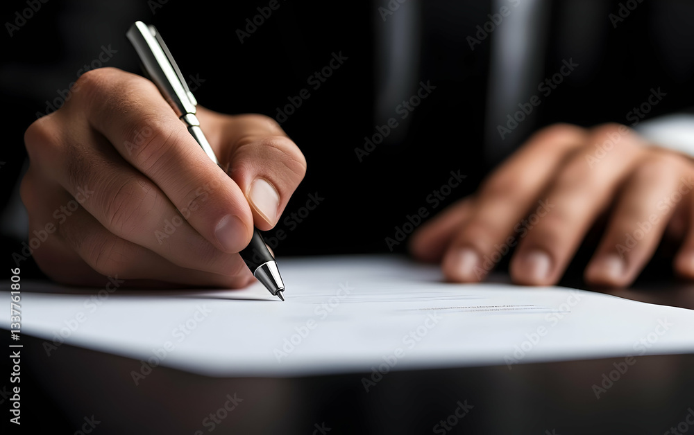 A close-up of a person writing with a pen, emphasizing focus and attention to detail in a professional setting. A close-up of a person writing with a pen, emphasizing focus and attention to detail in a professional setting.