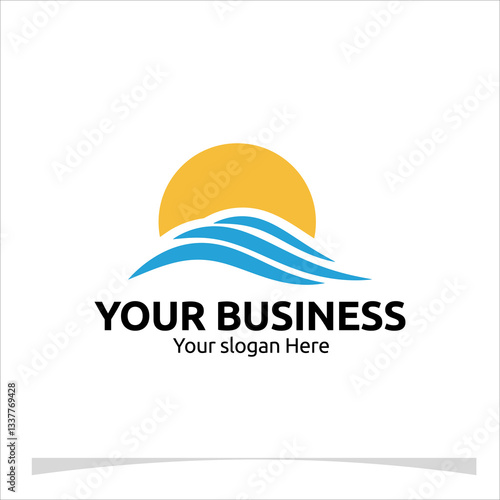 Wallpaper Mural A refined logo with an abstract wave and a sun for your company Torontodigital.ca