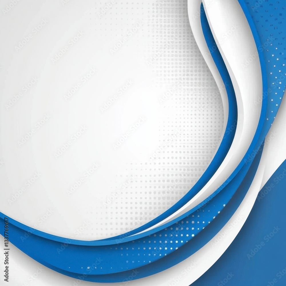 Obraz premium Abstract background with flowing blue and white waves. Modern design with a halftone texture.
