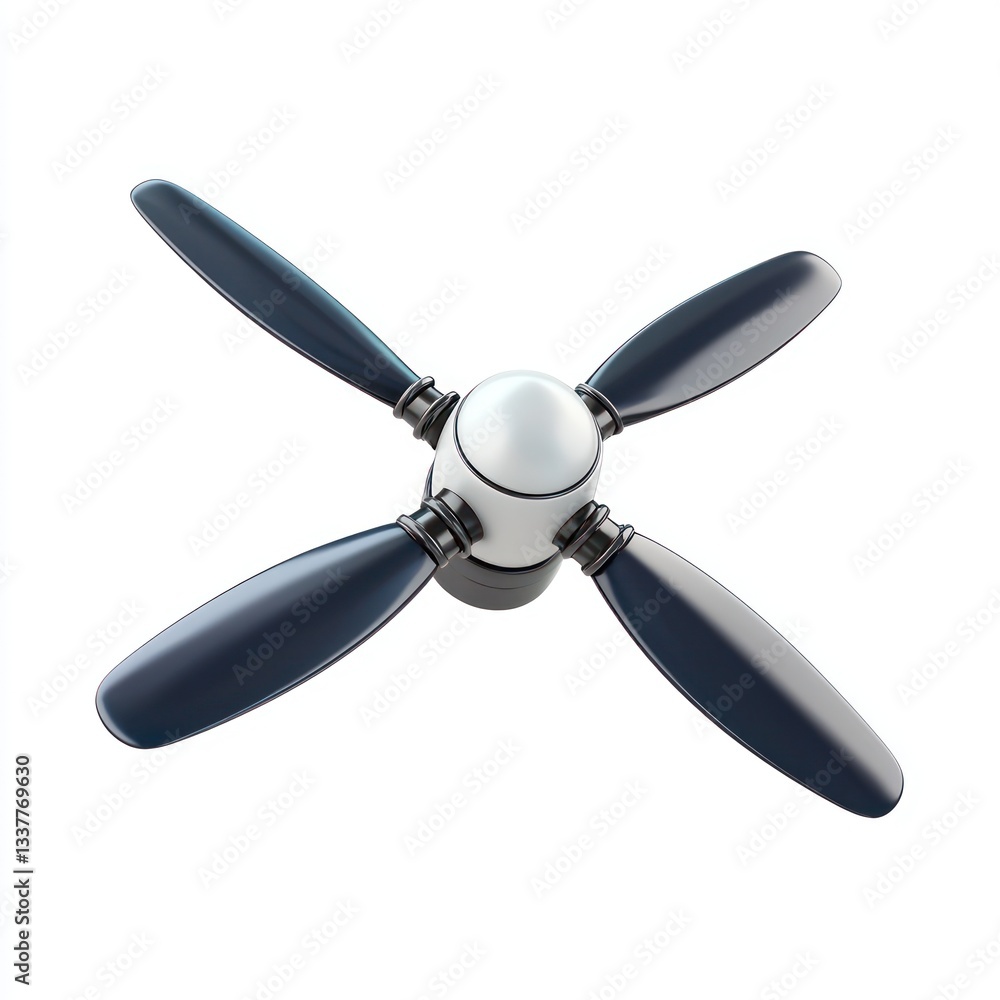 Solid white, 3D-rendered propeller icon. Solid white, 3D-rendered propeller icon.
