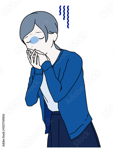 吐き気がする女性