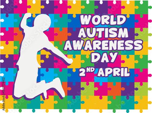 World autism awareness day poster vector. 