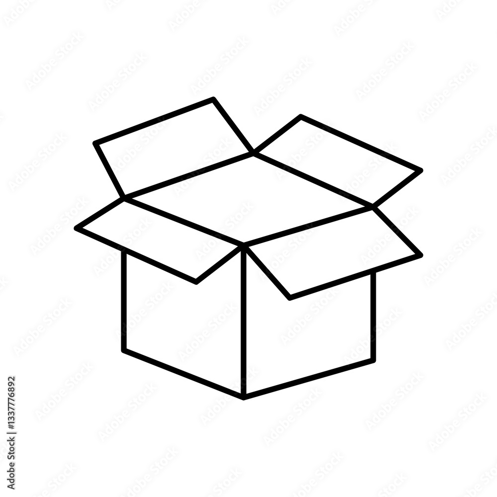 Open box icon, vector simple linear illustration for web and app..eps Open box icon, vector simple linear illustration for web and app..eps