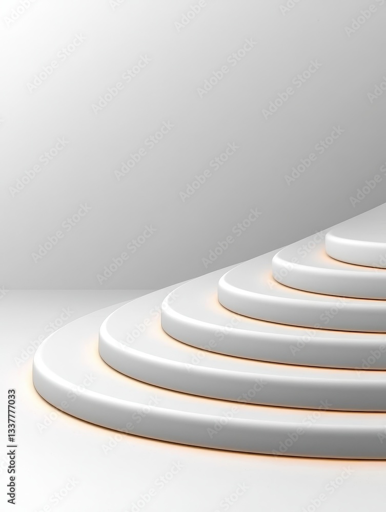 Fototapeta premium Abstract design featuring smooth, curved layers with subtle lighting effects.
