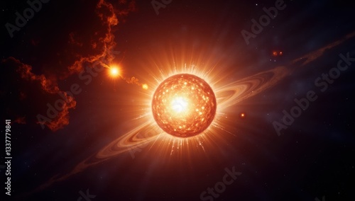 Massive Explosion of a Supernova Emitting Light in Deep Space