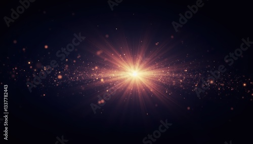 Cosmic Burst of Glowing Particles Drifting in Dark Space